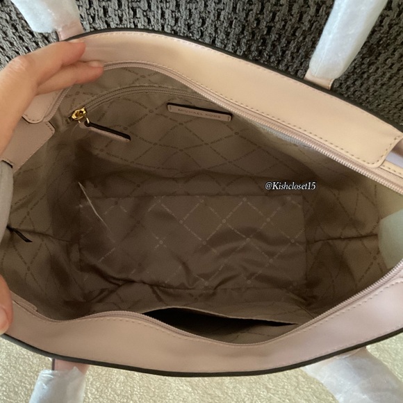 FINAL PRICE‼️ NWT Michael Kors Carmen Large NS Tote Dark Powder Blush - Picture 13 of 17